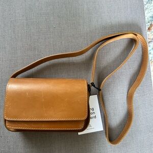 Able Tan Leather Crossbody Bag with Adjustable Strap